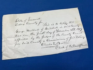 Carta de 1869, los jueces nombran a George Hubbard Guildhall, VT ~ ENTREGA EN LA CÁRCEL del condado - Imagen 1 de 5