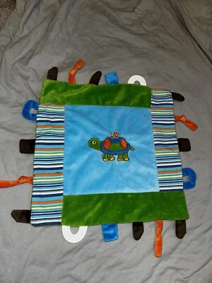 Милое защитное одеяло с бирками кольца для прорезывания зубов Green Turtle Baby - Изображение 1 из 2