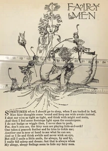 Fairy Men help fall asleep and Dream Nursery Vintage book illustration - Picture 1 of 3