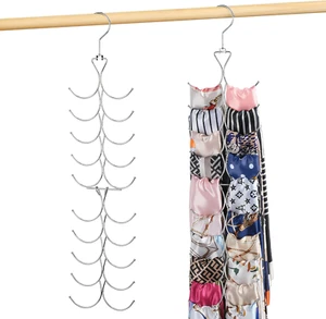 Scarf Hanger for Closet, 20 Large Capacity Scarf Organizer, Space Saving Scarf H - Picture 1 of 12