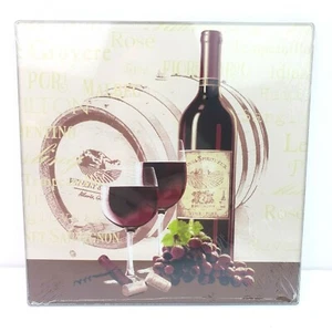 Cooking Concepts Grapes Wine 7.75x7.75 Square Decorative Glass Cutting Board - Picture 1 of 2