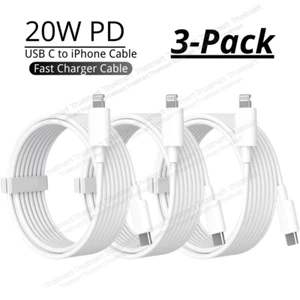 3X PD USB Type C Fast Charger Cable Cord USB C For iPhone 14 13 12 11 Pro Max XR - Picture 1 of 13