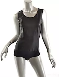 Camiseta deportiva de nailon de cuero negro Maison Martin Margiela sin etiquetas $695 42 US6 - Imagen 1 de 6