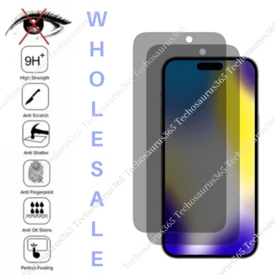 Protector de pantalla de privacidad Lote de vidrio templado para iPhone 16 15 14 13 12 11 Pro 8 7 Foto 1 de 4