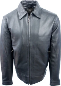 Oldschool Rocker Lederjacke 50er Biker Jacke Rockabilly  bestes Rindsleder, NEW - Bild 1 von 1