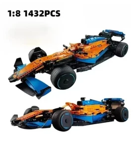 MOC 1:8 F1 Formula Car Orange Race Car 1422Pcs Brick Building NEW - Picture 1 of 3