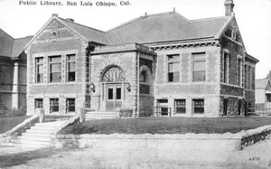 Postal vintage de la biblioteca pública San Luis Obispo California c1910 década - Imagen 1 de 1