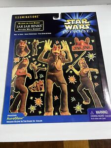 1999 Jar Jar Binks Glow-In-The-Dark  Action Wall Scenes Star Wars Episode I New