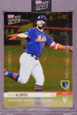 Pete Alonso Mets Rookie of Year Award 2019 Topps NOW Platinum Member PA4 RC 4/5 - Image 1 of 2