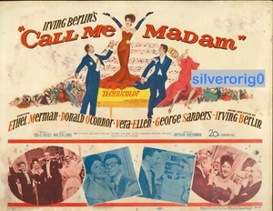 Call Me Madam ORIGINAL US Title Card 11x14" Ethel Merman Irving Berlin 1953