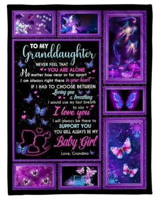 Cobertor borboleta presente para neta da vovó lã Sherpa cobertor Natal - Imagem 1 de 4