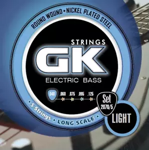 GK Electric Bass 5 Strings Light Nickel Plated Steel Round Wound LS 34" Set .040 - Picture 1 of 2