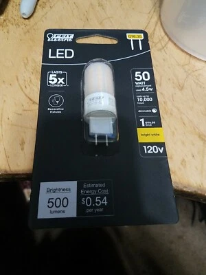 5x FEIT Electric GY6.35 4.5W LED Light Bulb Dimmable 120V 500 Lumen Bright White - Image 1 of 2