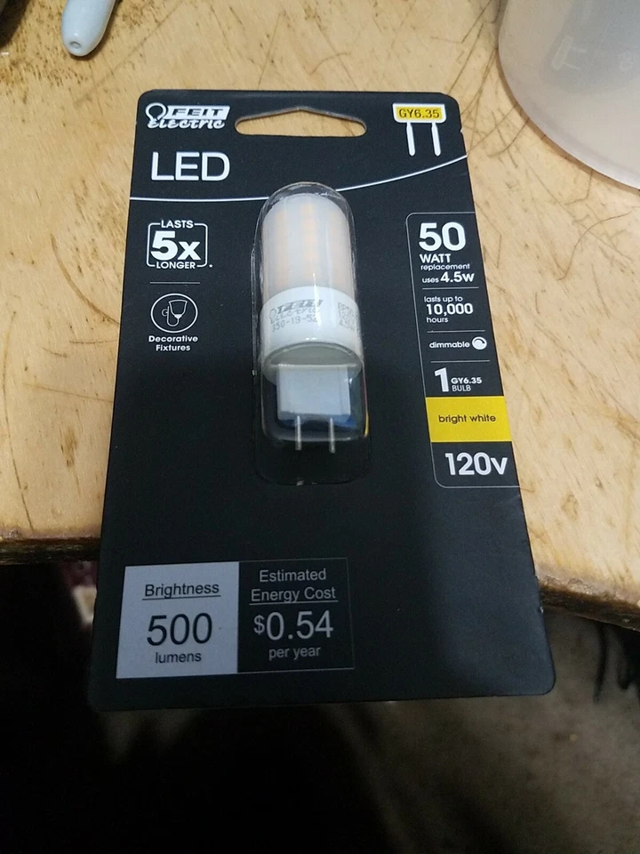5x FEIT Electric GY6.35 4.5W LED Light Bulb Dimmable 120V 500 Lumen Bright White - Image 1 of 2