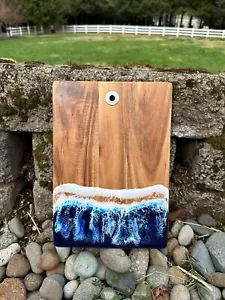 Wood resin appetizer charcuterie cheese board ocean beach themed cutting board - Picture 1 of 3