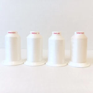 Lot of 4 Gutermann White/Cream Polyester 1000m Mini Cones - Picture 1 of 6