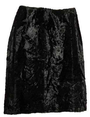 Harold's Women's Size 8 Black Crushed Velvet Lined Pencil Skirt 26" Length - Image 1 of 4