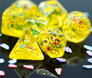 Fresh Dice "Leaves" Resin DND Dice Set. D&D Dice. Dungeons and Dragons. TTRPG - Picture 1 of 7