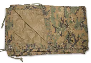 Tarp Military Field Tarpaulin Shelter USMC MARPAT Woodland Camo Reversible - Picture 1 of 3