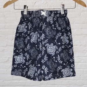 Wonder Kids Turtle Print Swim Trunks Size 5t With Mesh Lining Blue & White - Picture 1 of 7