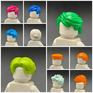 Lego New City Bulk Lot of Male Colorful Rainbow Boy Minifigure Hair, All 10 - Picture 1 of 12