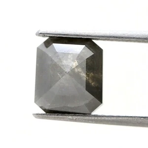 Natural Diamond 3+ct Black Color Emerald Brilliant Cut Diamond - Picture 1 of 12