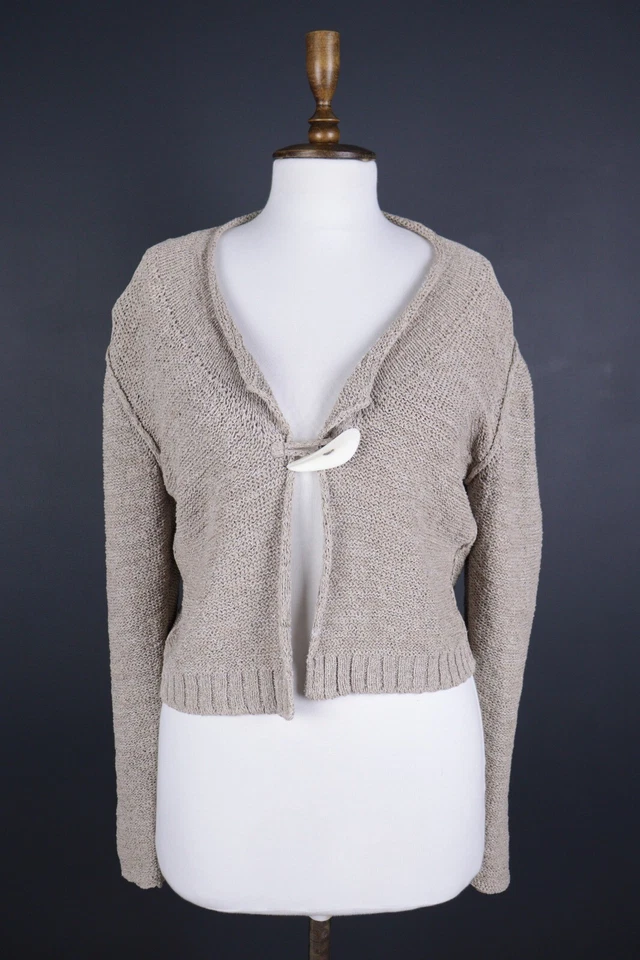 OSKA Beige Knit Lagenlook One Button Cape Cardigan Sweater Size 2 - Image 1 of 4