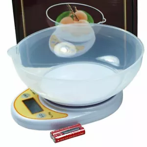 5Kg /11lbs x 1g Digital Kitchen Scale Diet Food Postal Scale with Removable Bowl - Picture 1 of 8