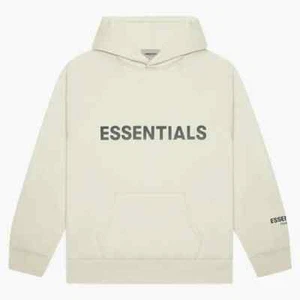 Sudadera con capucha Fear of God Essentials apliques logotipo crema de mantequilla SS22 - Imagen 1 de 1