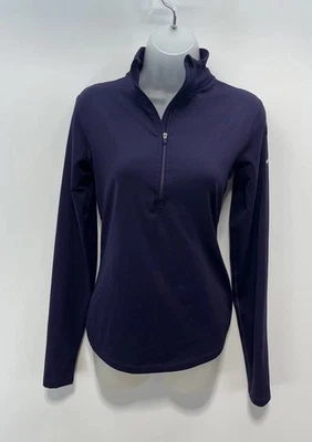 Nike PRO DRI-FIT 1/2 Zip Pullover Top Navy Blue Size Medium - Image 1 of 4