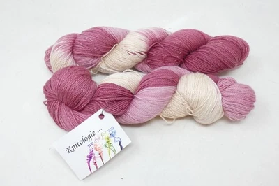 2 Skn Knitologie 75% Merino 5% Stellina 20% Nylon Sock BLING 435 yd ICEBERG ROSE - Image 1 of 4