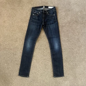 Rag & Bone High Waisted Dark Wash Skinny Jeans, 24 Inch Waist - Picture 1 of 7