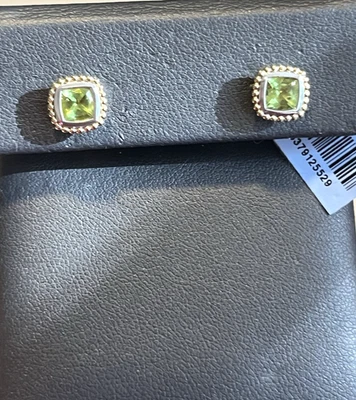 Lagos Caviar Peridot 18k Gold Sterling Silver Stud Earrings NEW $700.00 - Image 1 of 4