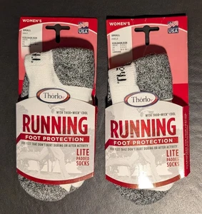 Lote de 2 calcetines tobilleros acolchados ligeros para correr Thorlos para mujer talla S zapato 5-6,5 NUEVO - Imagen 1 de 5