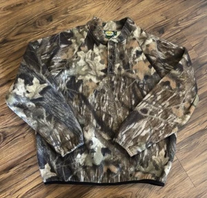 Cabelas Break-Up Pullover Sweatshirt Fleece XL Camouflage Camo Henley Button - Picture 1 of 7