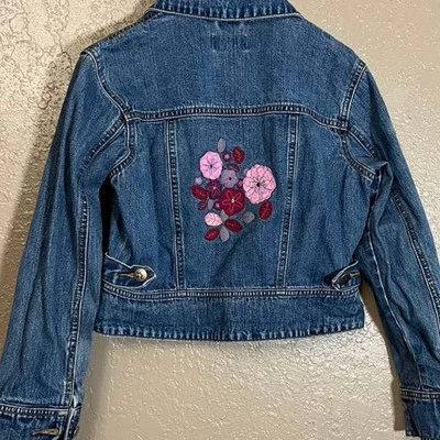 American Girl jean jacket medium floral - Image 1 of 4