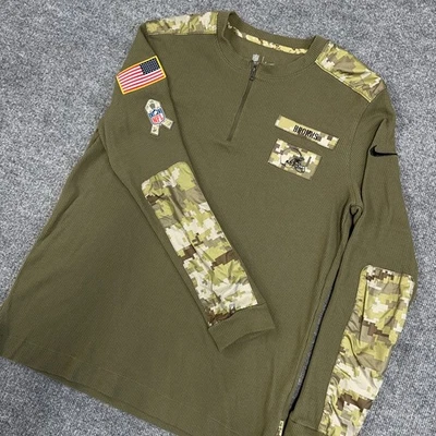 Pulôver Nike Cleveland Browns masculino L verde camuflado saudação ao serviço 1/4 zíper waffle - Imagem 1 de 4