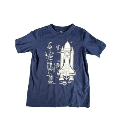 Camisa Lands' End Niños Mediana 10-12 Rocket Architecture Camiseta Azul Niños Unisex Top  Foto 1 de 4