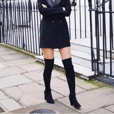 Nueva bota Stuart Weitzman Highland negra con tacón por encima de la rodilla para mujer talla 9 Foto 1 de 4