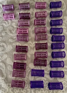 Skellox Purple & Lilac Rollers Size 36mm,Ideal For Setting Curly Styles. Used. - Picture 1 of 3