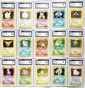 Komplettes Pokemon Base Set Holo Charizard, Blastoise, Venusaur Graded CGC 7, 8, 9 - Bild 1 von 7