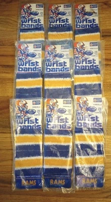 Lot of 9 Old School Terry Cloth Wrist Sweat Bands NFL Los Angeles Rams St Louis  - Image 1 of 4