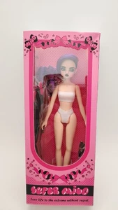 Moda Lindo Conjunto de Conjunto Negro Pelo Púrpura Escala 1/6 Muñeca Super Mico Niña - Imagen 1 de 14