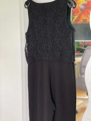Overall, Jumpsuit Gr.38, schwarz, mit Spitze, Esprit, elegant - Bild 1 von 4