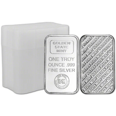 1 oz Golden State Mint Silver Bar .999 Fine Tube of 20 - Image 1 of 3