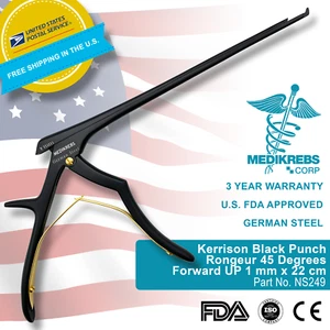 Punzón Kerrison Negro Rongeur 45 Grados Adelante ARRIBA 1 mm x 22 cm O Grado  - Imagen 1 de 4