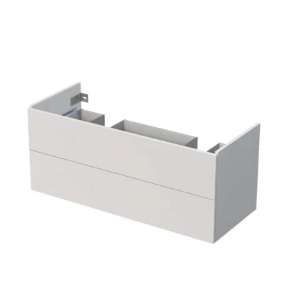 Waschtisch-Unterschrank Subway 2.0 130cm, Doppel-WT o. Griff, Lack u. Holzoptik - Bild 1 von 4