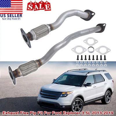 Exhaust Flex Pipe For Ford Explorer 3.5L V6 2013 2014 2015 2016 2017 2018 2019 - Image 1 of 4