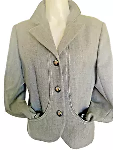 JACKE MISS VALENTINO CLASSIC GRAU 100% WOLLE MADE IN ITALY GRÖSSE 10 NEU OHNE ETIKETT - Bild 1 von 11