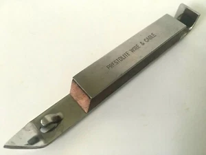 Vintage PRESTOLITE WIRE & CABLE Bottle Can OPENER Port Huron MI Stainless & WOOD - Picture 1 of 9